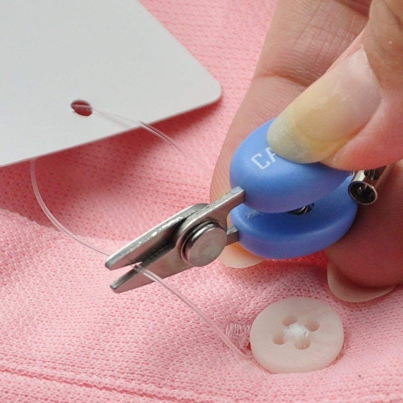 CANARY Mini Travel Scissors 1.3" - TSA Approved Portable Tiny Scissors for Yarn, Sewing, Paper - Micro Keychain Snips with Safety Cap, Japanese Stainless Steel Blade, Made in Japan, Blue - Image 4